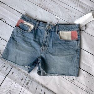 NWT CURRENT/ELLIOT Aficionado Canvas  Jean Shorts Raw Hem Size 30